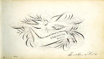 Red Deer Archives, K97; Autograph sketch by A.E. Galbraith, 1885
