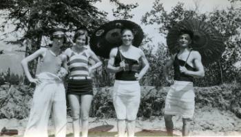 Red Deer Archives, P393; Men and women posing in swimsuits, 192?