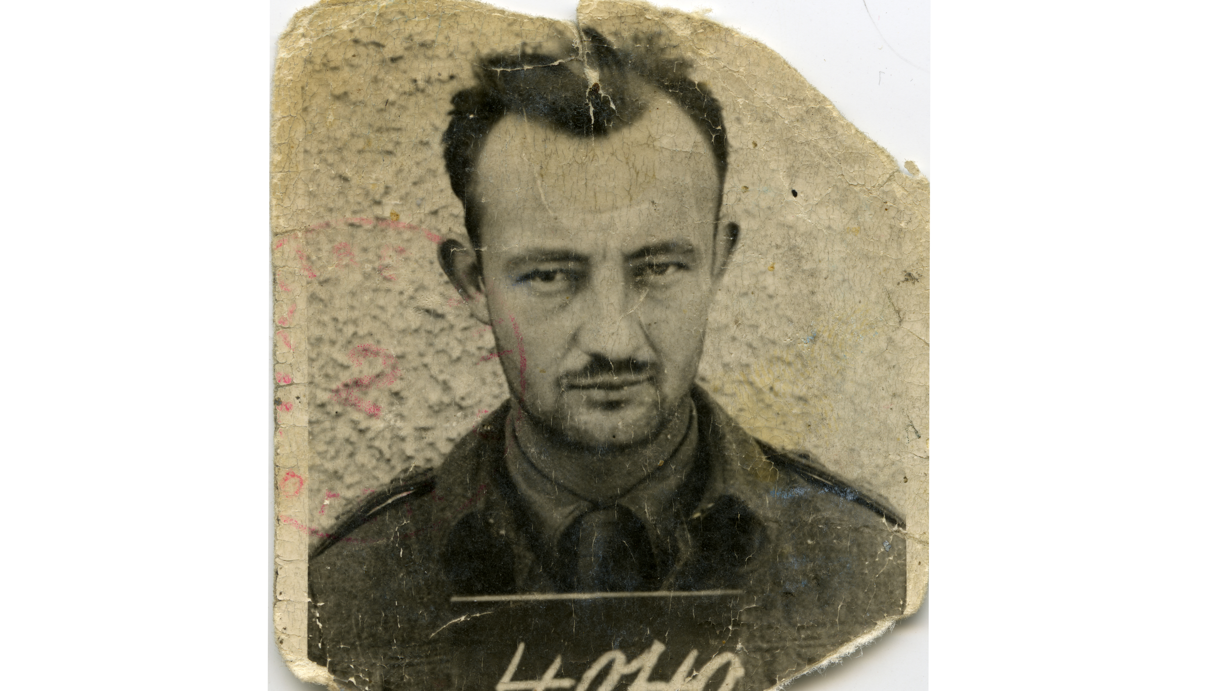 black and white photo of a prisoner of war during the Second World War.