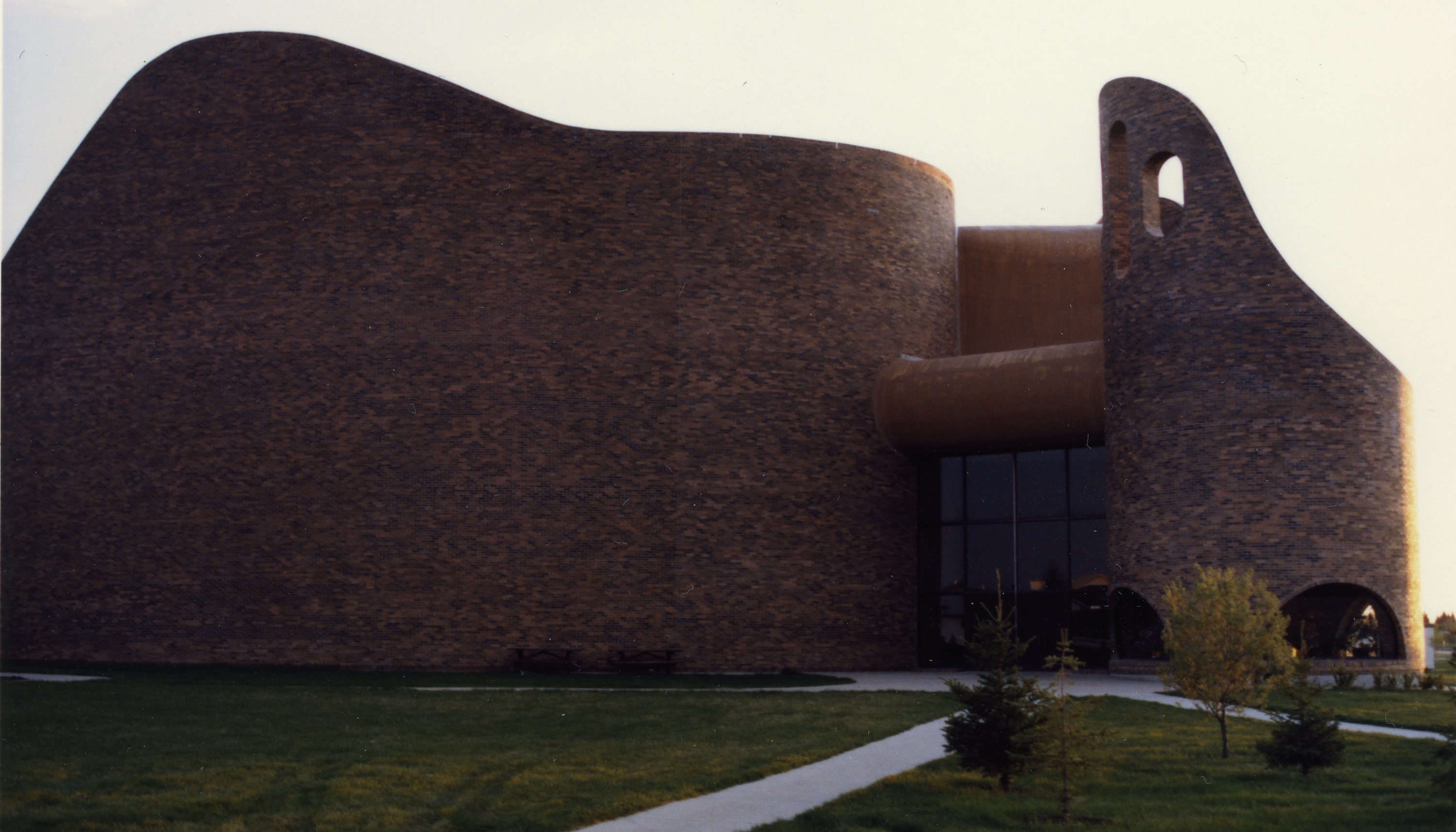 Coloured photo of the exterior of St. Mary's Catholic Church in Red Deer