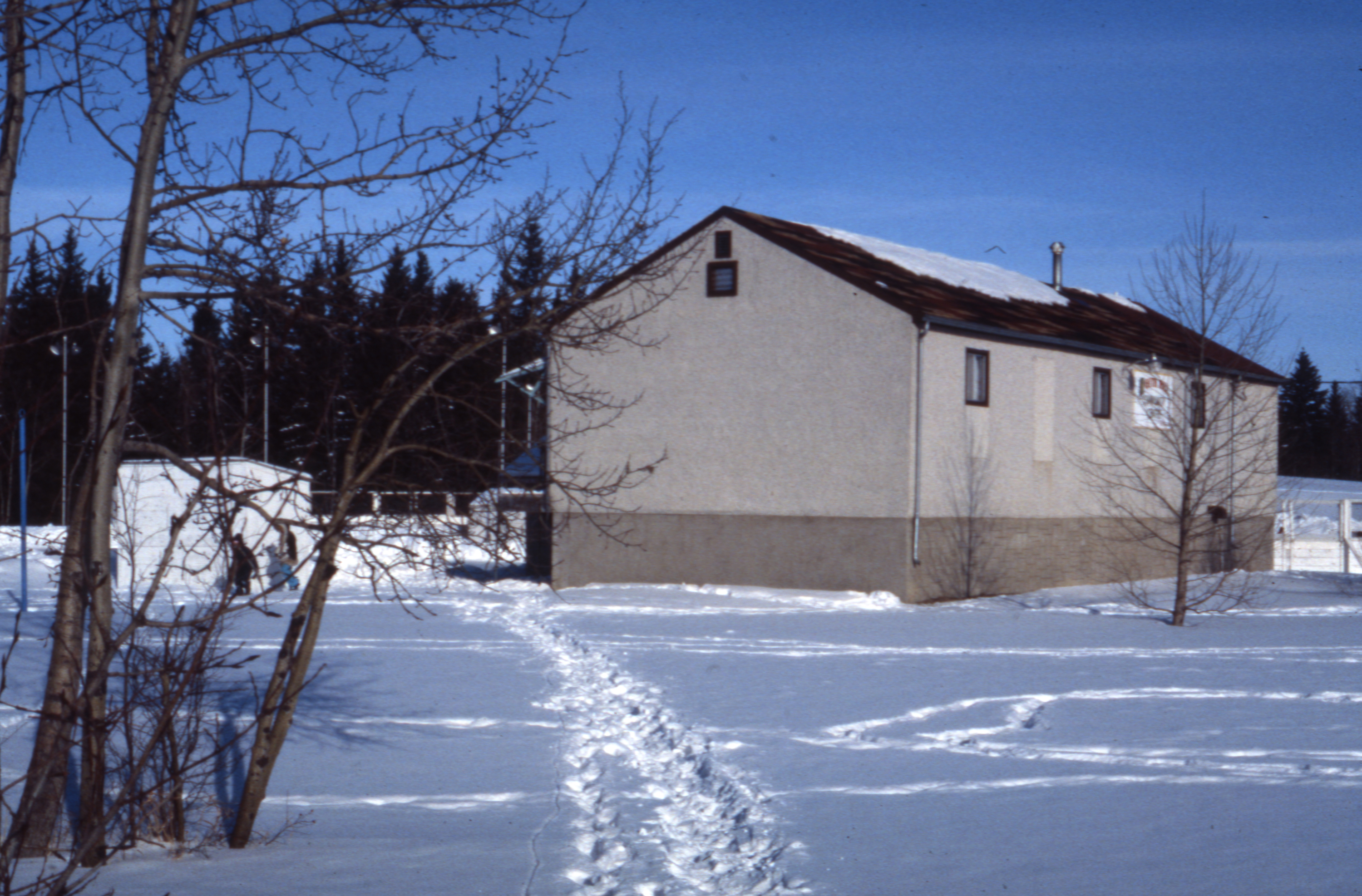 Coloured photo of the exterior of the Mountview Hall, later known as South Hill Community Hall,