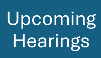 Upcoming Hearings