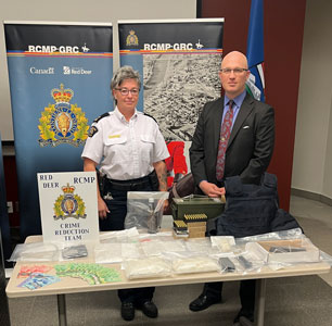 Significant Drug Seizure Inspector Heidi Ravenhill & Sergeant Robert Daisley (NCO i/c Red Deer Crime Reduction Team)
