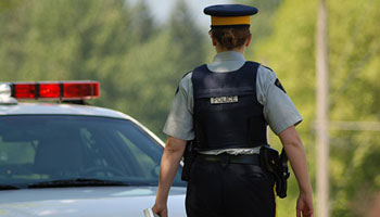Female RCMP office at traffic stop