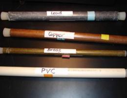 Various types of pipes including copper poly and lead (JPG)