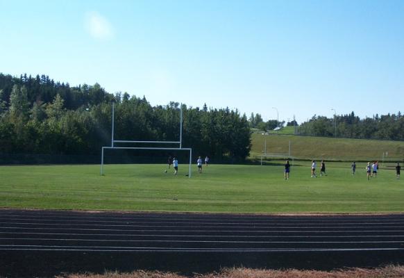 Legion track - view from school in summer